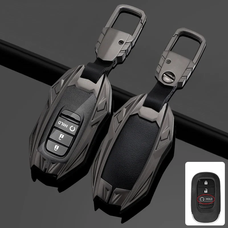 

Zinc Alloy Car Key Case Cover For Honda Civic Accord HR-V CR-V CRV 2022 2023 4 5 Buttons Auto Shell Fob Holder Car Accessories