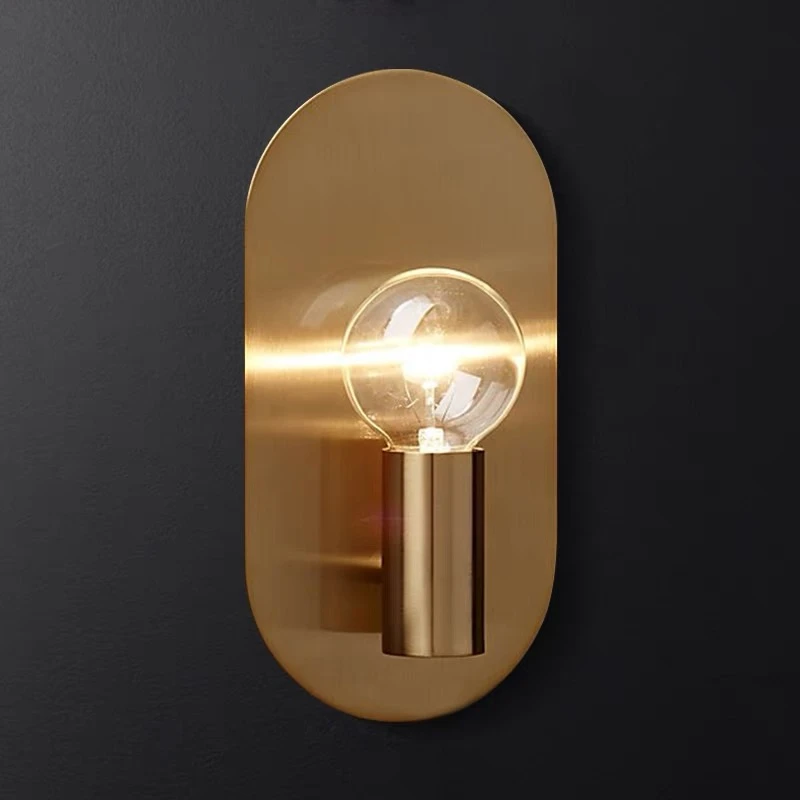 

Gold Metal E27 Wall Lamp Modern Simple Living Room Bedroom Bedside Background Sconce Light Aisle Corridor Stairs Wall Lights