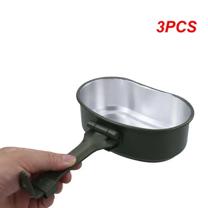 

3PCS In 1 Aluminum Camping Lunch Box Army Canteen Cup Pot for Picnic Travel Water Cup Bowl Outdoor Military Cooking Cookware Set