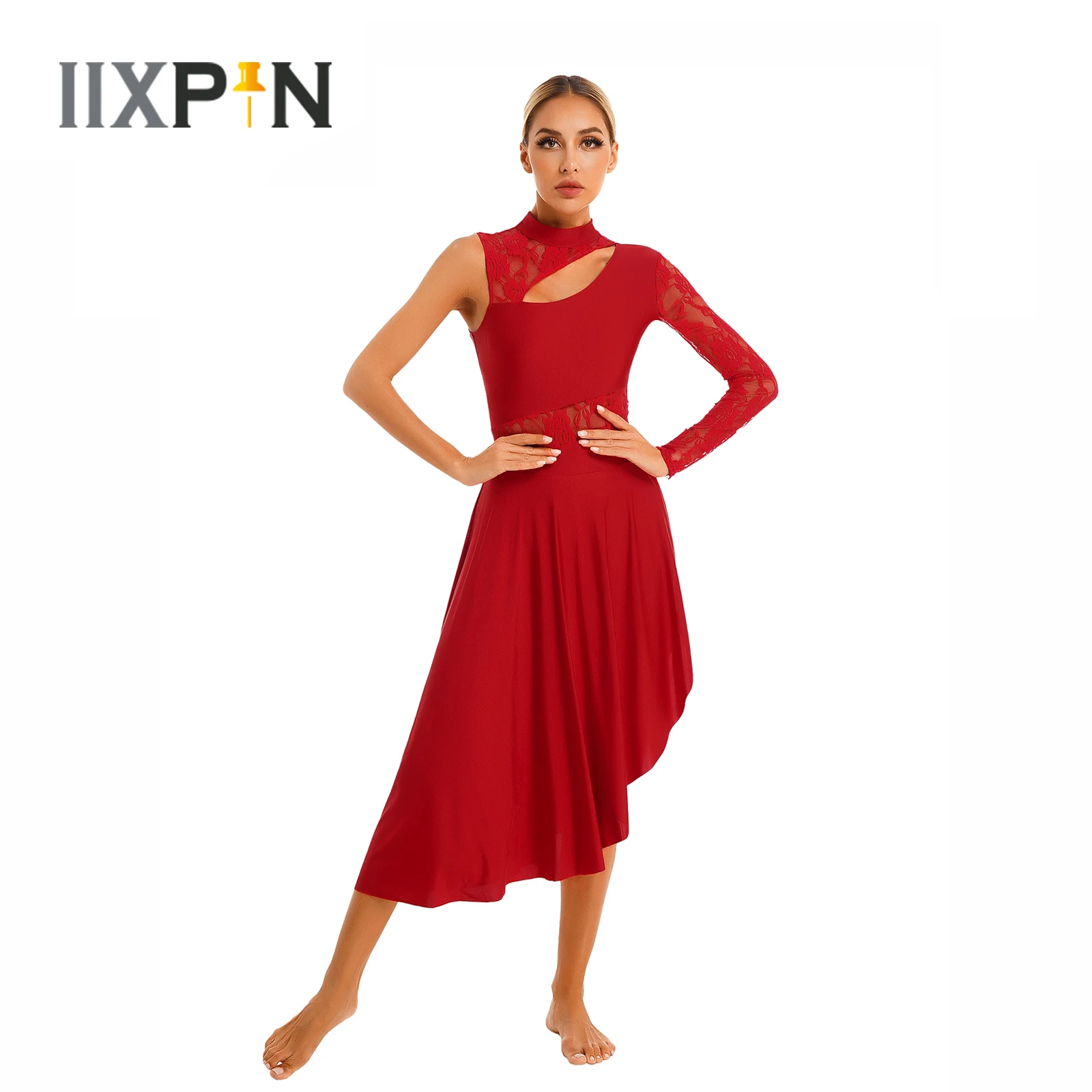 Womens Lyrical Dance Dress Sheer Lace Long Sleeve Dresses Modern Contemporary Ballerina Dancewear Ballroom Performance Costume
Womens Lyrical Dance Dress Sheer Lace Long Sleeve Dresses Modern Contemporary Ballerina Dancewear Ballroom Performance Costume