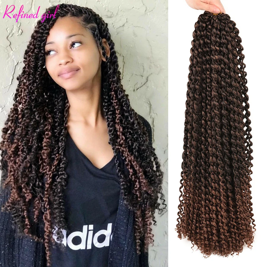 Ombre Crochet Hair Water Wave For Passion Twist Black Brown Free Tress Synthetic Curly Braiding Hair Extensions 22 strands/pack
Ombre Crochet Hair Water Wave For Passion Twist Black Brown Free Tress Synthetic Curly Braiding Hair Extensions 22 strands/pack