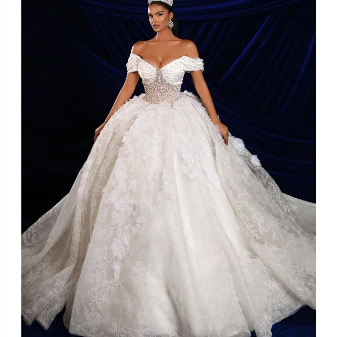 Luxury Wedding Dresses Sleeveless V Neck Off Shoulder Sequins Beaded Appliques Pearls Lace Ruffles Bridal Gowns Vestina De Novia
Luxury Wedding Dresses Sleeveless V Neck Off Shoulder Sequins Beaded Appliques Pearls Lace Ruffles Bridal Gowns Vestina De Novia
