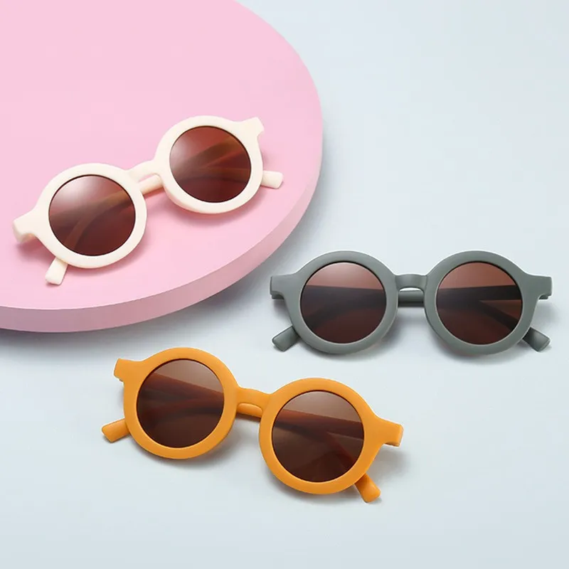 

New Children's Small Frame Circle Sunglasses Girl Brand Designer Fashion Sun Glasses Cute Baby Outdoor Sunshade Eyewear UV400