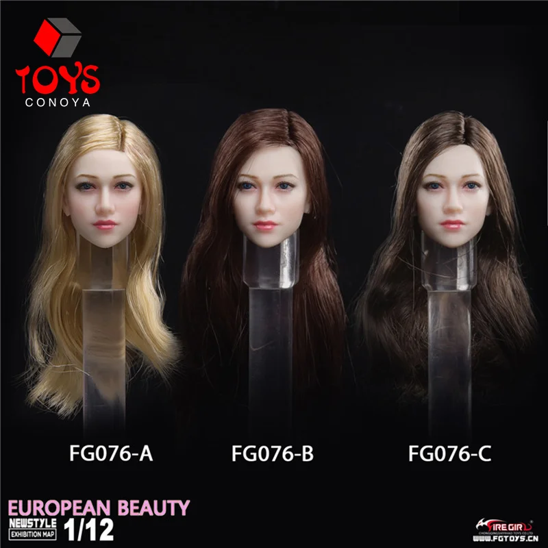 

Fire Girl Toys FG076 A/B/C 1/12 European Beauty Anna Long Hair Head Sculpt Carving Fit 6-inch Female Action Figure Body