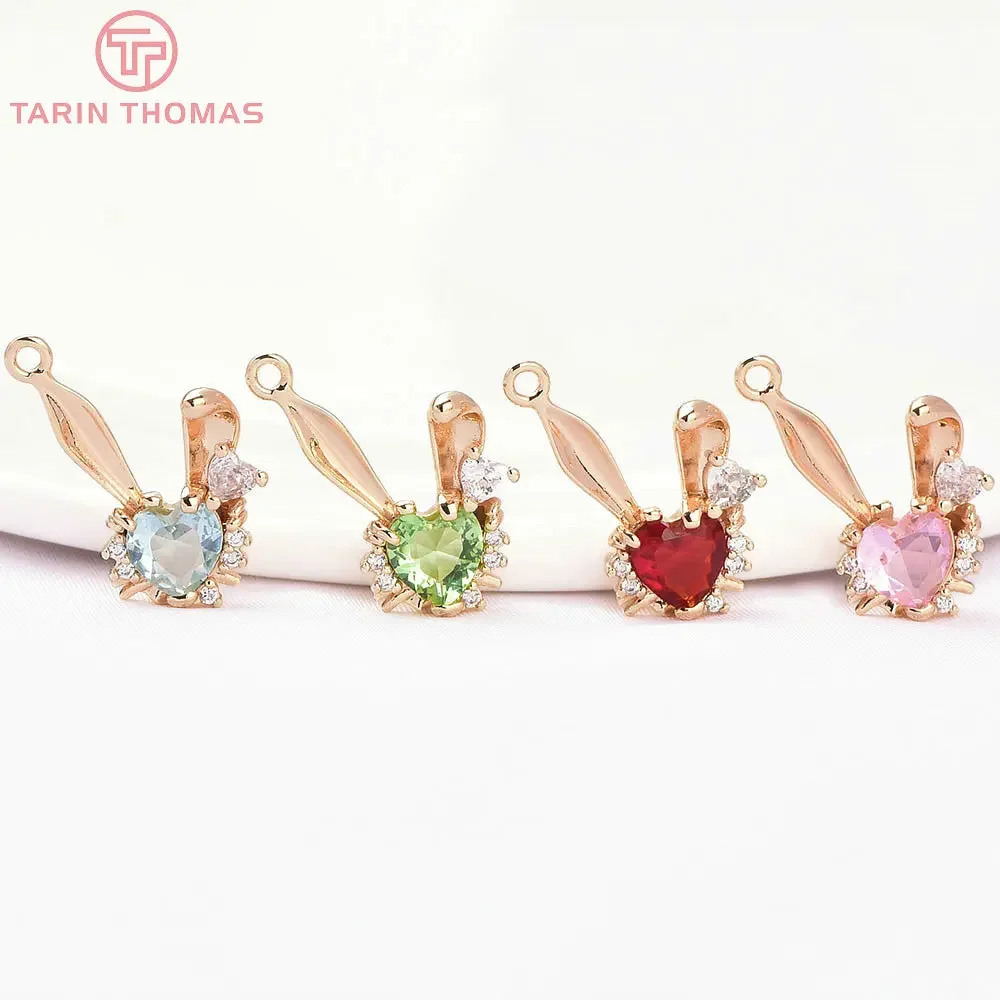 (8347) 4PCS 11.5x21MM 24K Gold Color Brass with Zircon Rabbit Ear Peach Heart Pendants High Quality DIY Jewelry Making Findings
(8347) 4PCS 11.5x21MM 24K Gold Color Brass with Zircon Rabbit Ear Peach Heart Pendants High Quality DIY Jewelry Making Findings