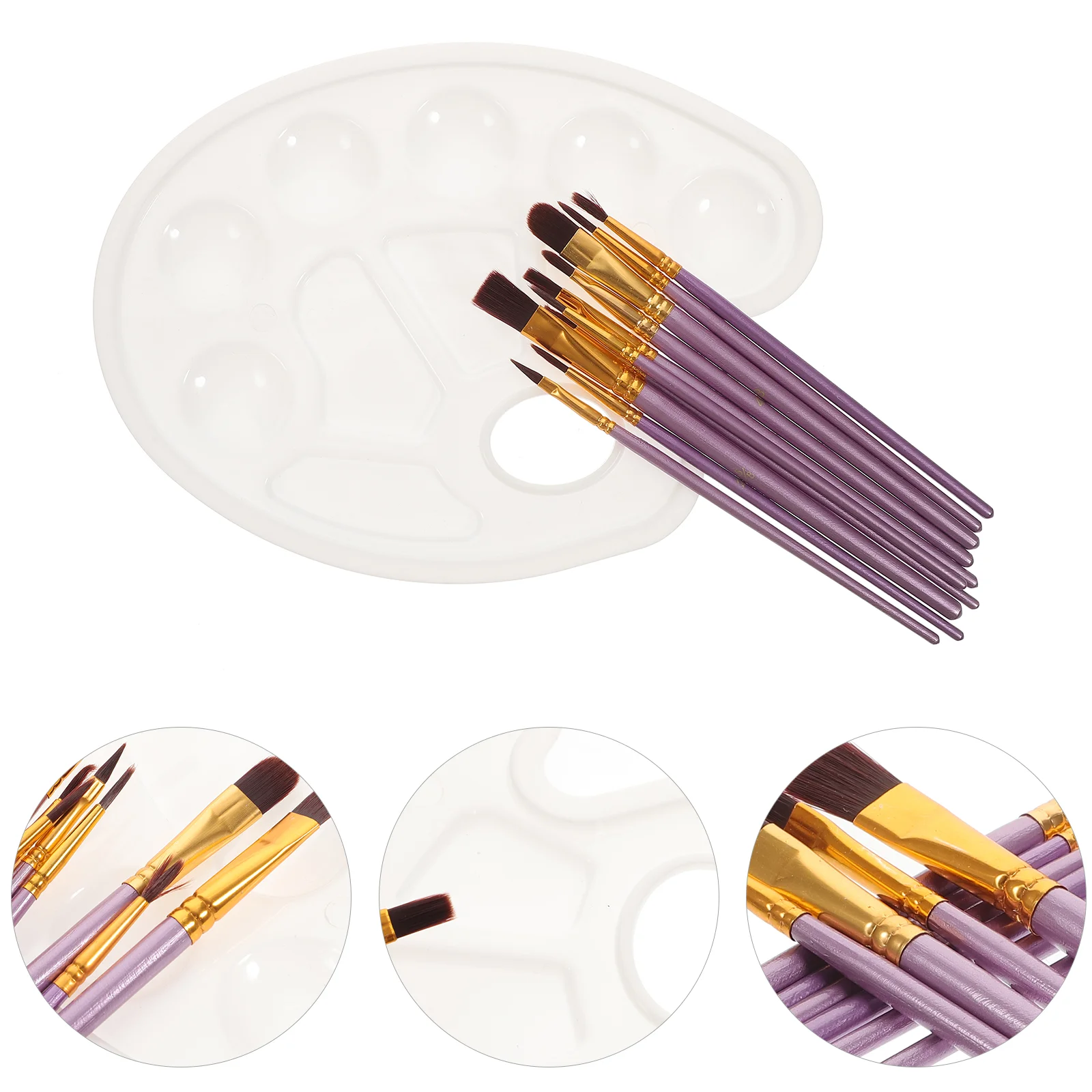 1 Set of Artist Paint Brush Set Color Mixing Plate Practical Watercolor Drawing Brush Painting Supplies 
1 Set of Artist Paint Brush Set Color Mixing Plate Practical Watercolor Drawing Brush Painting Supplies