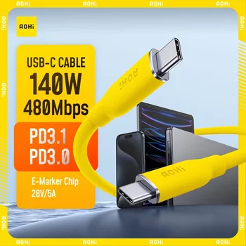 AOHI 140W PD 3.1 USB C - USB C 고속 충전 실키 케이블 3.3피트