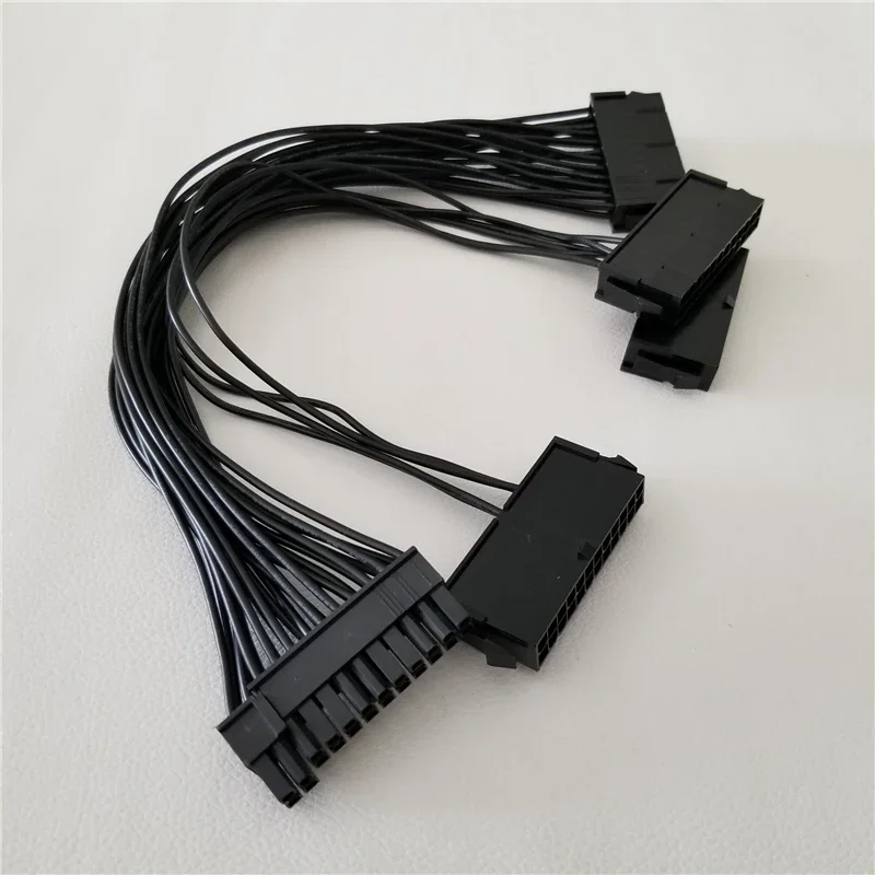 

ATX 24Pin Quad 4 PSU Power Supply Starter motherboard adapter cable 18AWG Wire for BTC Miner Machine RIG 30cm