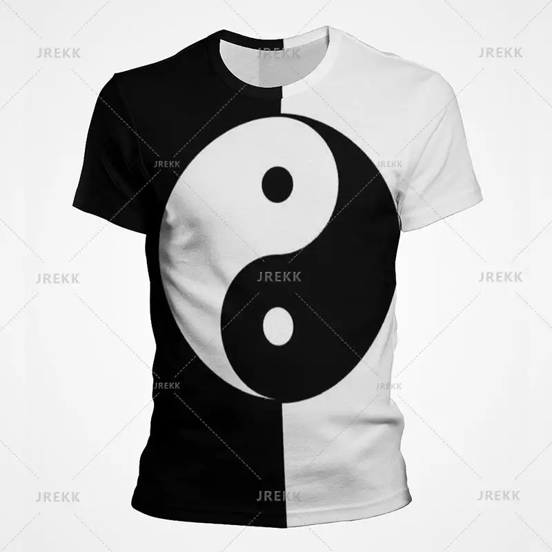 

3D Tai Chi Printing T Shirt Traditional Chinese Beliefs Tai Ji Yin Yang Clothing Eight Trigrams Gossip Graphic Streetwear Tops