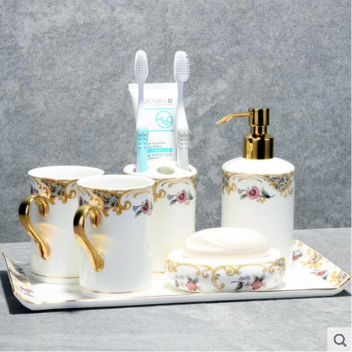 Light Luxious Bathroom Accessories Wedding Gift Home Decoration High Quanlity Bone Chine Bathroom Set
Light Luxious Bathroom Accessories Wedding Gift Home Decoration High Quanlity Bone Chine Bathroom Set