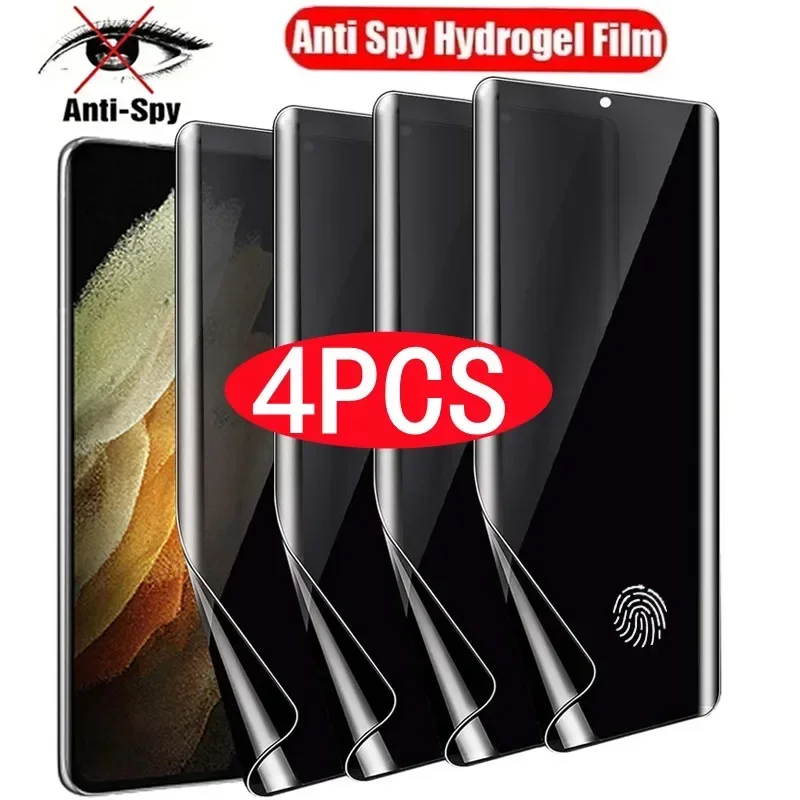 

4Pcs Anti Spy Hydrogel Film for Samsung S21 S20 S22 S23 S24 Ultra FE Note 20 10 9 8 S10 S9 S8 Plus S10E Privacy Screen Protector