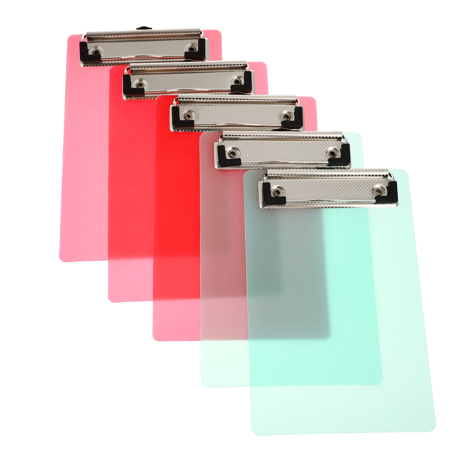 

5 Pack Mini Transparent Clipboard Tiny Clip Boards Colourful Plastic Clipboard Memo Size Low Profile Clip (Random Color)