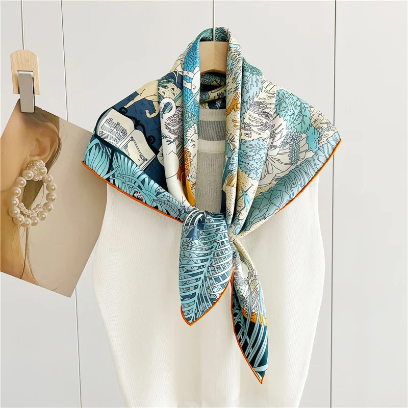 Elegant headscarf, twill silk square scarf, double-sided printing, same color shawl, fashionable mulberry silk scarf headdress
Elegant headscarf, twill silk square scarf, double-sided printing, same color shawl, fashionable mulberry silk scarf headdress
