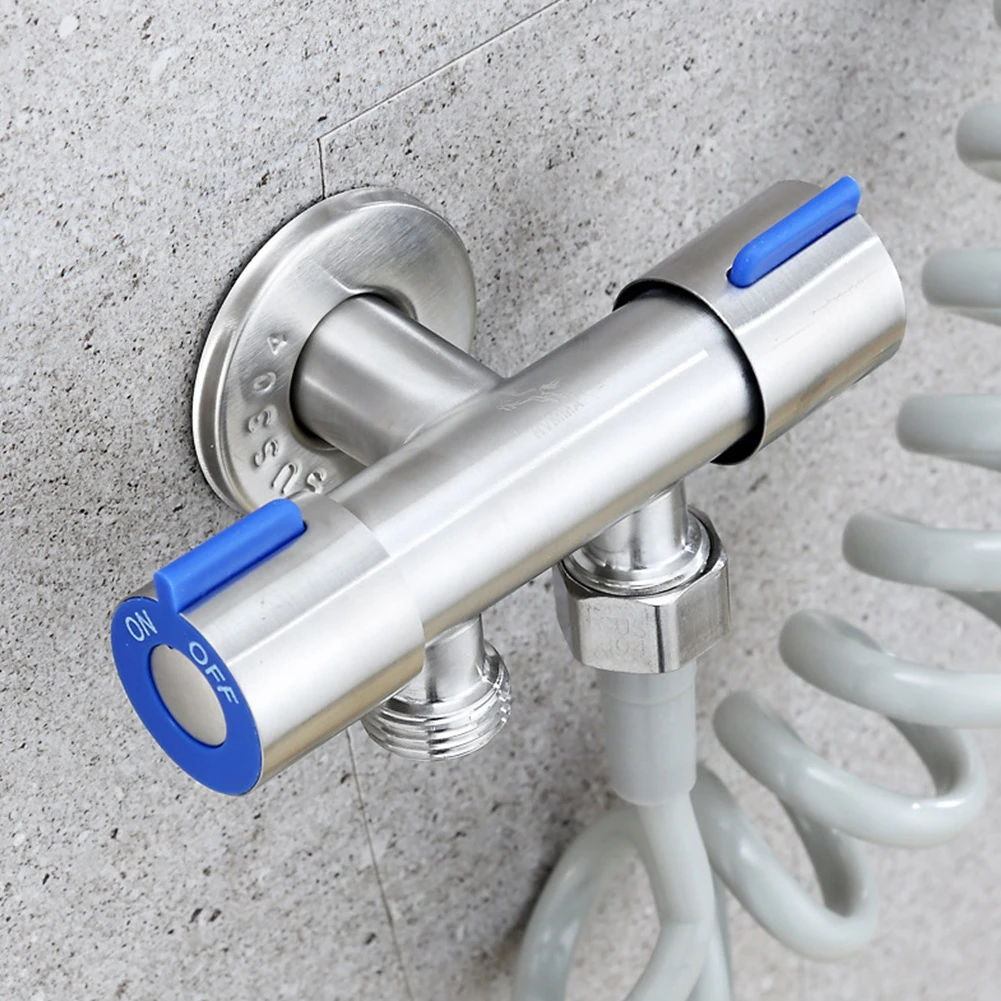 Ouble Handle Faucet Bathroom Cold Water Faucet Dual Control Modern Silver Stainless Steel Toilet Faucet Triangle Valve Durable
Ouble Handle Faucet Bathroom Cold Water Faucet Dual Control Modern Silver Stainless Steel Toilet Faucet Triangle Valve Durable