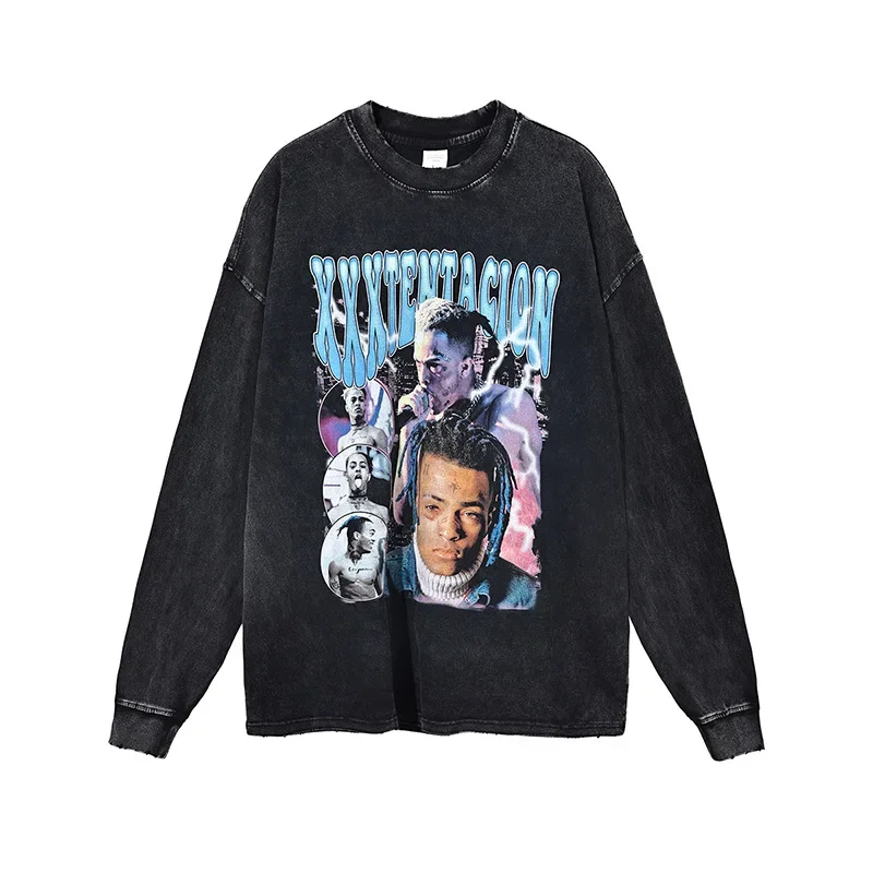 European and American Rap Singer Digital Print Long Sleeve T-shirt Dark High Street Direct Spray T-shirt Underlay
European and American Rap Singer Digital Print Long Sleeve T-shirt Dark High Street Direct Spray T-shirt Underlay