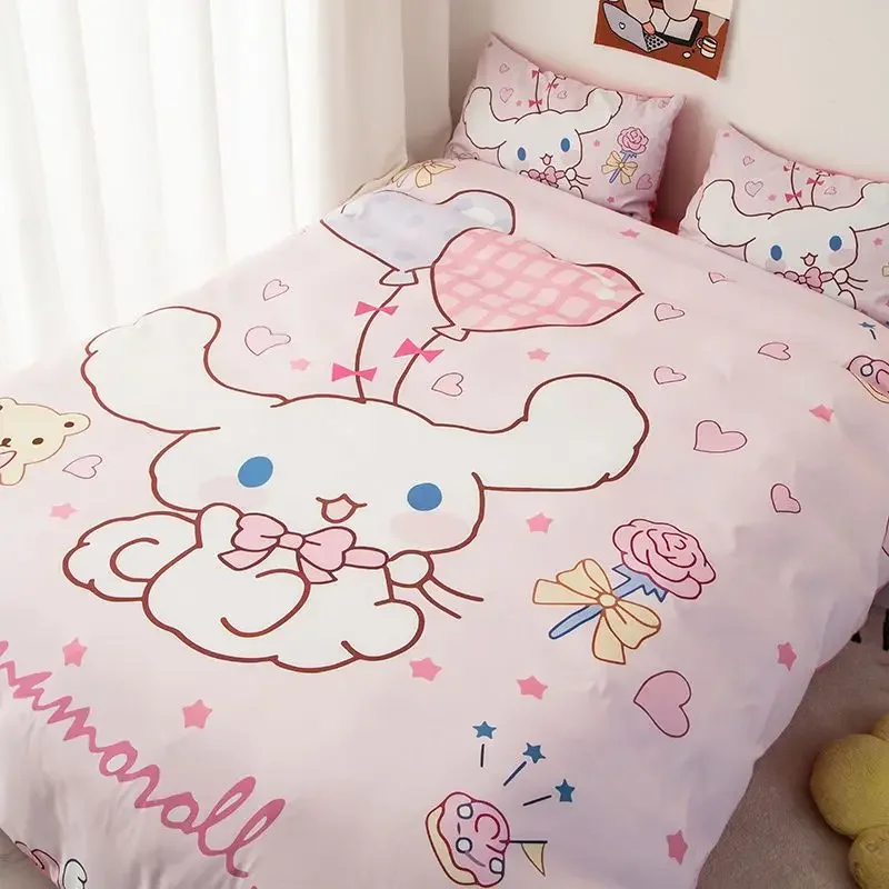 Cinnamoroll Kawaii Sheet Quilt Cover Pillowcase Bed Three-piece Set Sanrio Anime Series Cartoon Character Dormitory Bedding Gift
Cinnamoroll Kawaii Sheet Quilt Cover Pillowcase Bed Three-piece Set Sanrio Anime Series Cartoon Character Dormitory Bedding Gift
