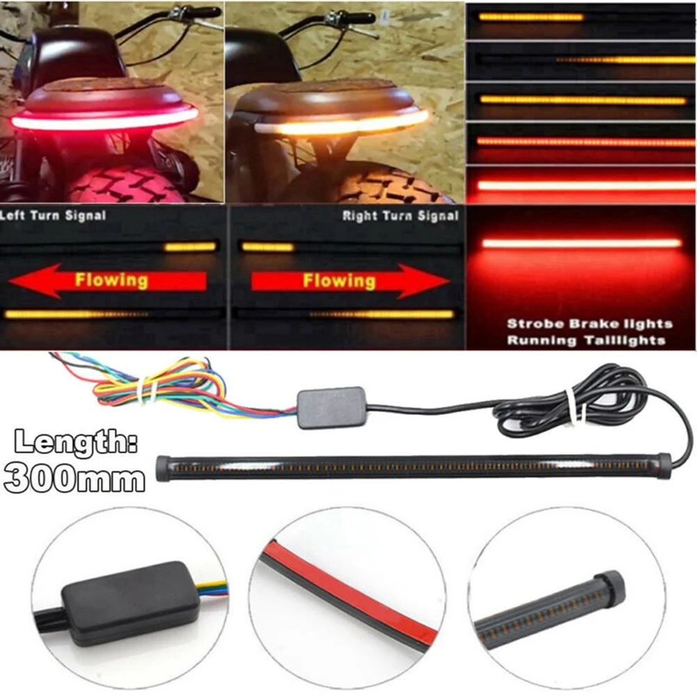 1 X Black Flexible LED Motorcycle Stop Light 30CM Sequential Turn Signal Rear Brake Strip Light 12V 6000K Motorcycle Signal Lamp
1 X Black Flexible LED Motorcycle Stop Light 30CM Sequential Turn Signal Rear Brake Strip Light 12V 6000K Motorcycle Signal Lamp