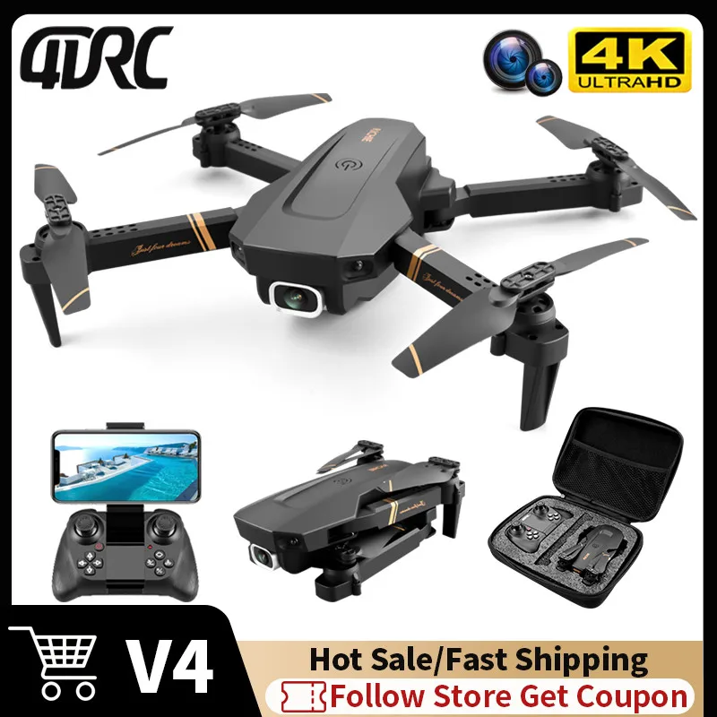 

4DRC 2.4G WiFi FPV Drone with 4K 1080P HD Dual Camera Drones Height Hold Foldable Quadcopter RC Dron Aircraft Kid Gift Toys