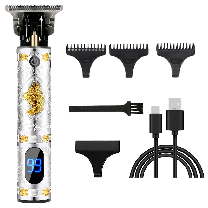 

Профессиональные машинки для стрижки волос, мужской электрический триммер для бороды с цифровым дисплеем, аккумуляторная USB машинка для стрижки волос