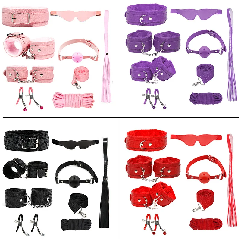 

Sm 10-piece set binding props adult sex toys couple handcuffs handcuffs handball sex toys factory