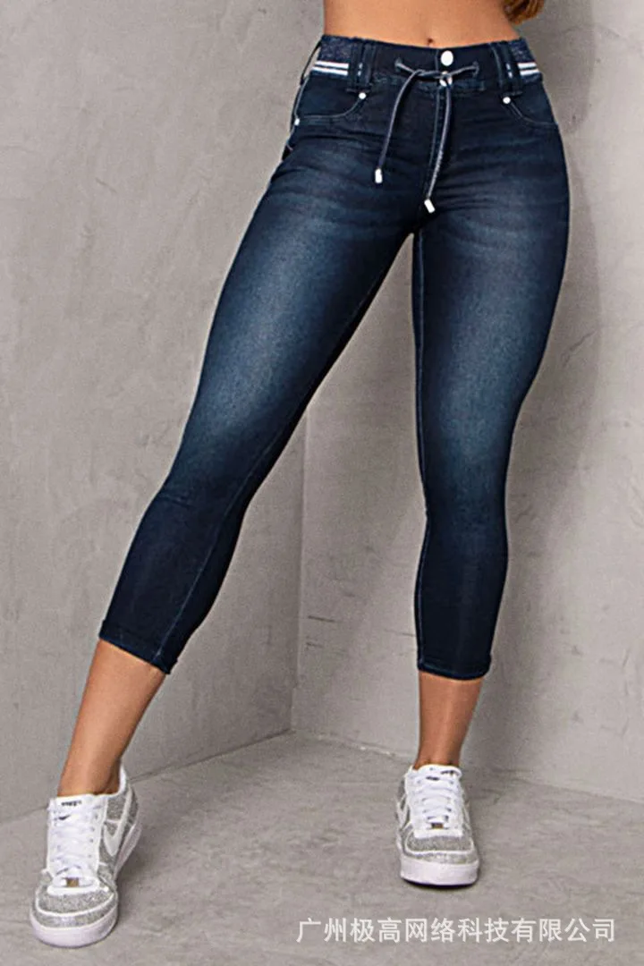 Tied Detail Button Pocket Design Jeans Women Slim Calf Length Skinny Fashion Summer Spring Pants Leggings
Tied Detail Button Pocket Design Jeans Women Slim Calf Length Skinny Fashion Summer Spring Pants Leggings