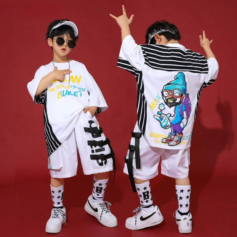 Boys Hip Hop T Shirt Girls Loose Cargo Shorts Clothing Sets Kid Summer Cartoons Print Cool Tee Street Dance Jazz Child Costumes
Boys Hip Hop T Shirt Girls Loose Cargo Shorts Clothing Sets Kid Summer Cartoons Print Cool Tee Street Dance Jazz Child Costumes