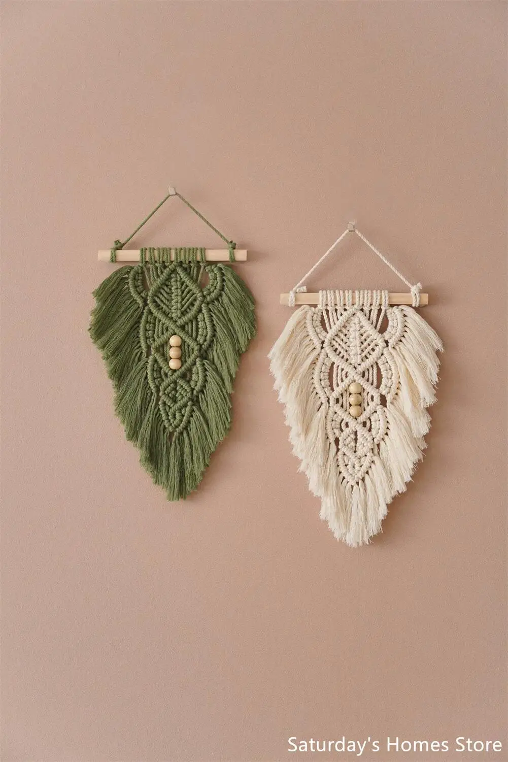 Macrame Leaf Tapestry with Wood Stick - Mini Wall Art 8 S0f0b052bbbff4aeb8b2db1011023e98bG
