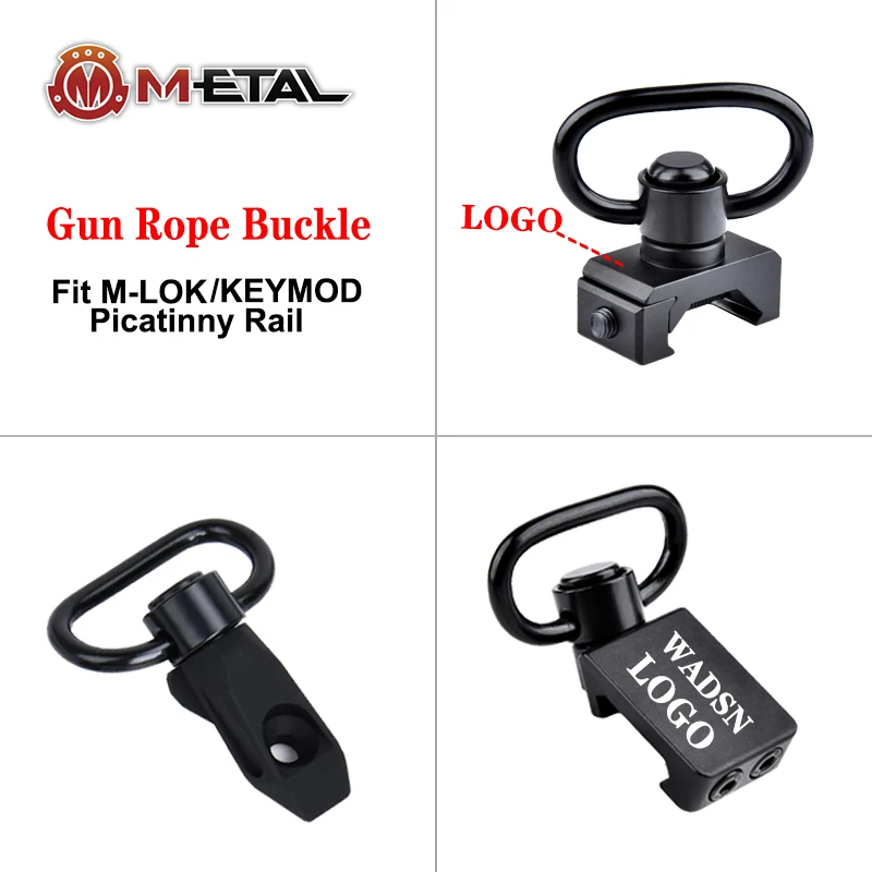 

WADSN Metal Si LINK Angled QD DD Sling Buckle Gun Rope Strap Buckle Fast Release Button Mount MLOK KEYNOD Picatinny Rail Adapter