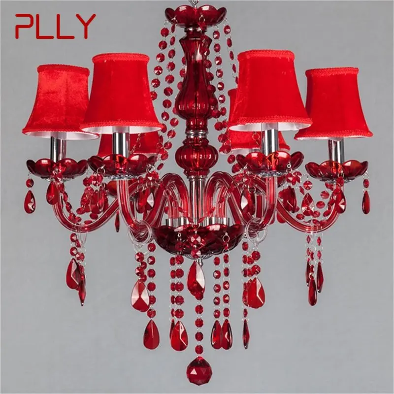 PLLY European Style Chandelier Red Pendant Crystal Candle Luxury LED Light Fixtures Modern Indoor for Home Living Room
PLLY European Style Chandelier Red Pendant Crystal Candle Luxury LED Light Fixtures Modern Indoor for Home Living Room
