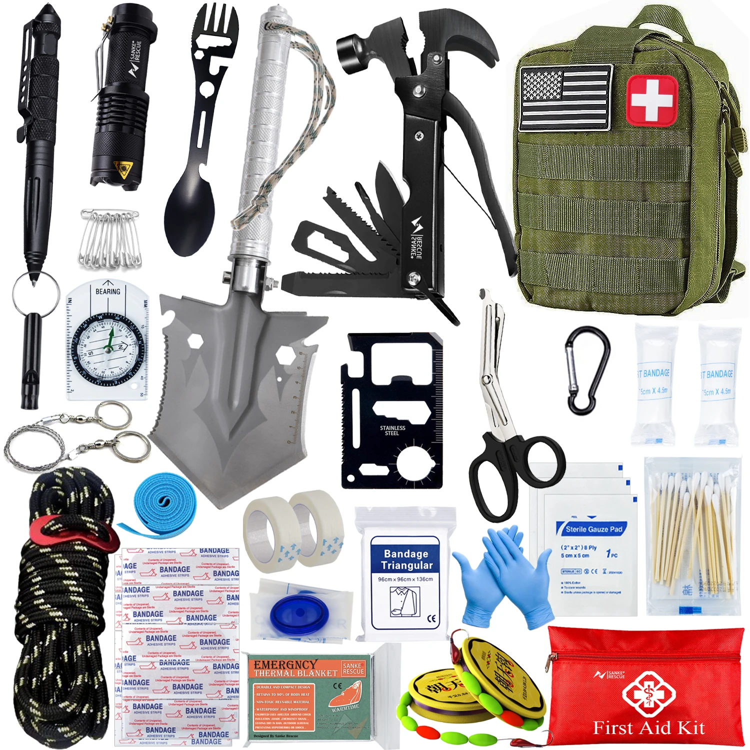 

Survival First Aid Kit Military Full Set Molle Outdoor Gear Emergency Kits Camping Hiking Adventures Trauma Bag First Aid Kit