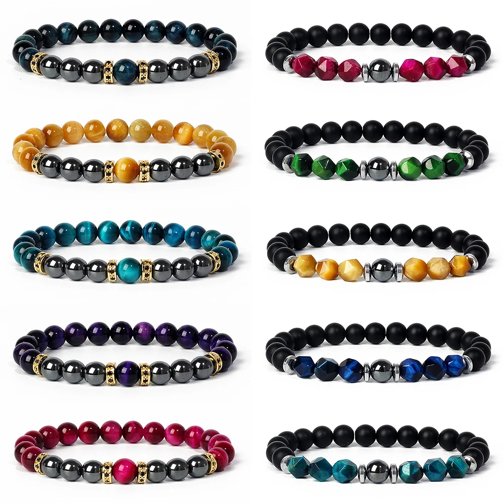 Facted Tiger Eye Hematite Bracelets Men Natural Stone Beads Lose Weight Bracelets For Women Health Protection Jewelry Pulsera
Facted Tiger Eye Hematite Bracelets Men Natural Stone Beads Lose Weight Bracelets For Women Health Protection Jewelry Pulsera