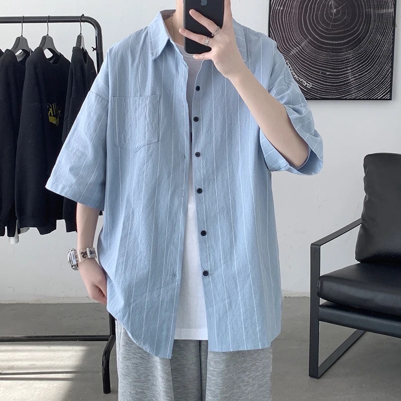 Spring Summer Men Striped Shirt 2023 Men Single Breasted Oversized Shirts Male Korean Style Fashion Harajuku Men's Clothing
Spring Summer Men Striped Shirt 2023 Men Single Breasted Oversized Shirts Male Korean Style Fashion Harajuku Men's Clothing