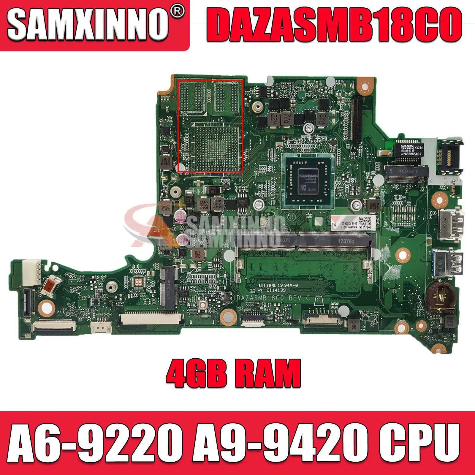 

DAZASMB18C0 ZAS For Acer Aspire A315-21G A315-31 Laptop Motherboard with A6-9220 A9-9420 CPU 4GB RAM 100% Tested