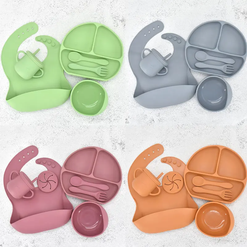 7PCS/Set Baby Soft Silicone Sucker Bowl Plate Cup Bibs Spoon Fork Sets BPA Free Baby Feeding Dishes Non-slip Tableware
7PCS/Set Baby Soft Silicone Sucker Bowl Plate Cup Bibs Spoon Fork Sets BPA Free Baby Feeding Dishes Non-slip Tableware