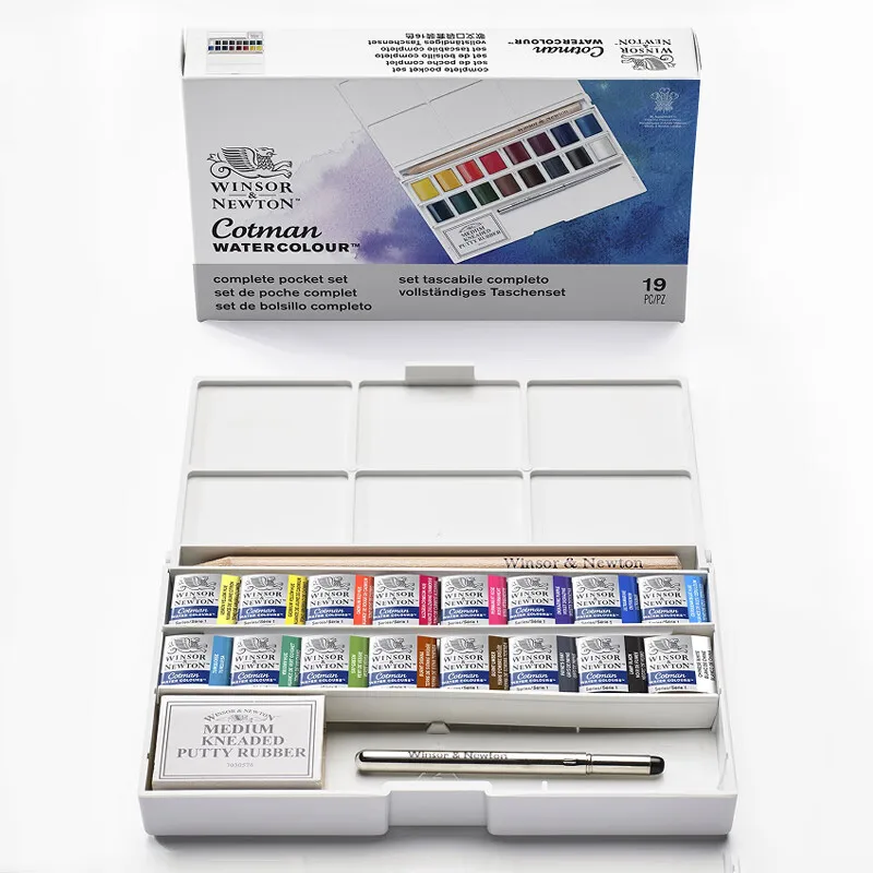 

Winsor Newton Cotman Solid Watercolor Paint 12/24/36 Half Pans Colors Metal Color Pattle Set Professional Artist Pigment Aquarel