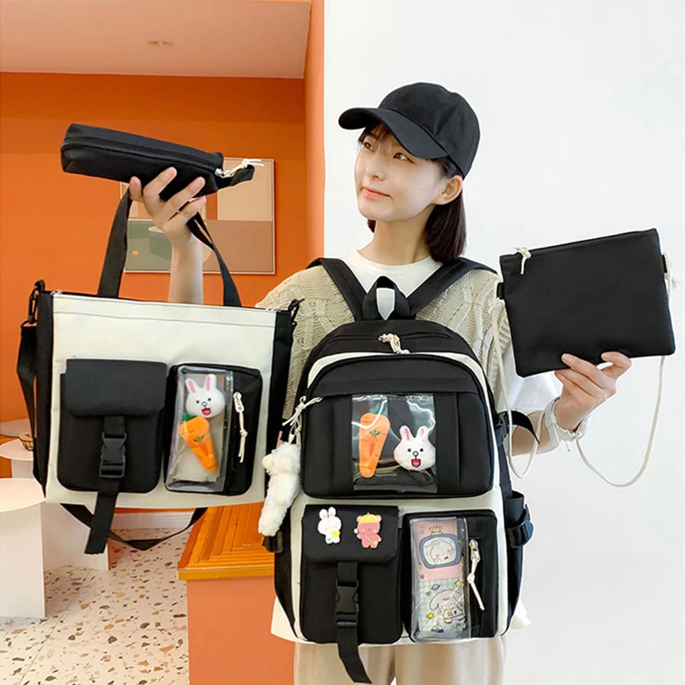 4 Pcs/set Women School Backpack Backpacks for School Teenagers Girls High Capacity Laptop Bag Fashion Kawaii School Bag Mochila
4 Pcs/set Women School Backpack Backpacks for School Teenagers Girls High Capacity Laptop Bag Fashion Kawaii School Bag Mochila