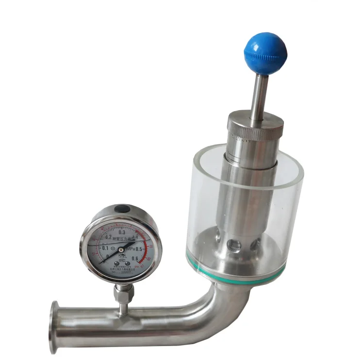 1" Pressure adjustable air vent control valve with gauge for air exhaust on brewery tank
1" Pressure adjustable air vent control valve with gauge for air exhaust on brewery tank