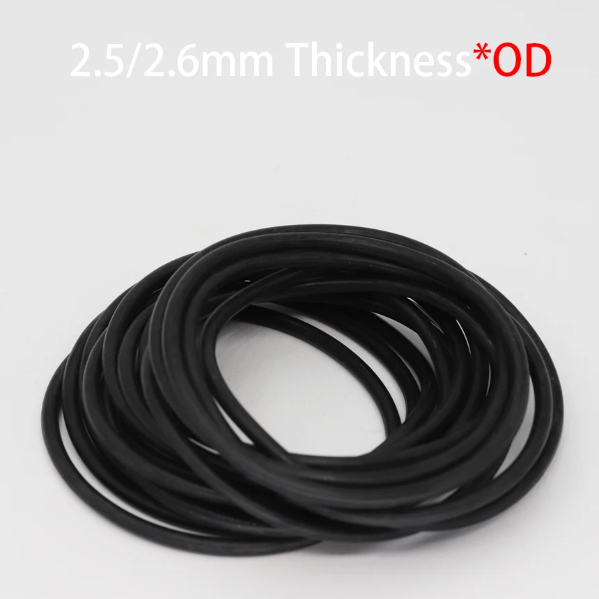 

10/11/12/13/14/15/16/17/18/18.5/19/20/21/22/23/24/25*2.5mm OD*Thickness Black NBR Oring Rubber Washer Oil Seal Gasket o링 O Ring