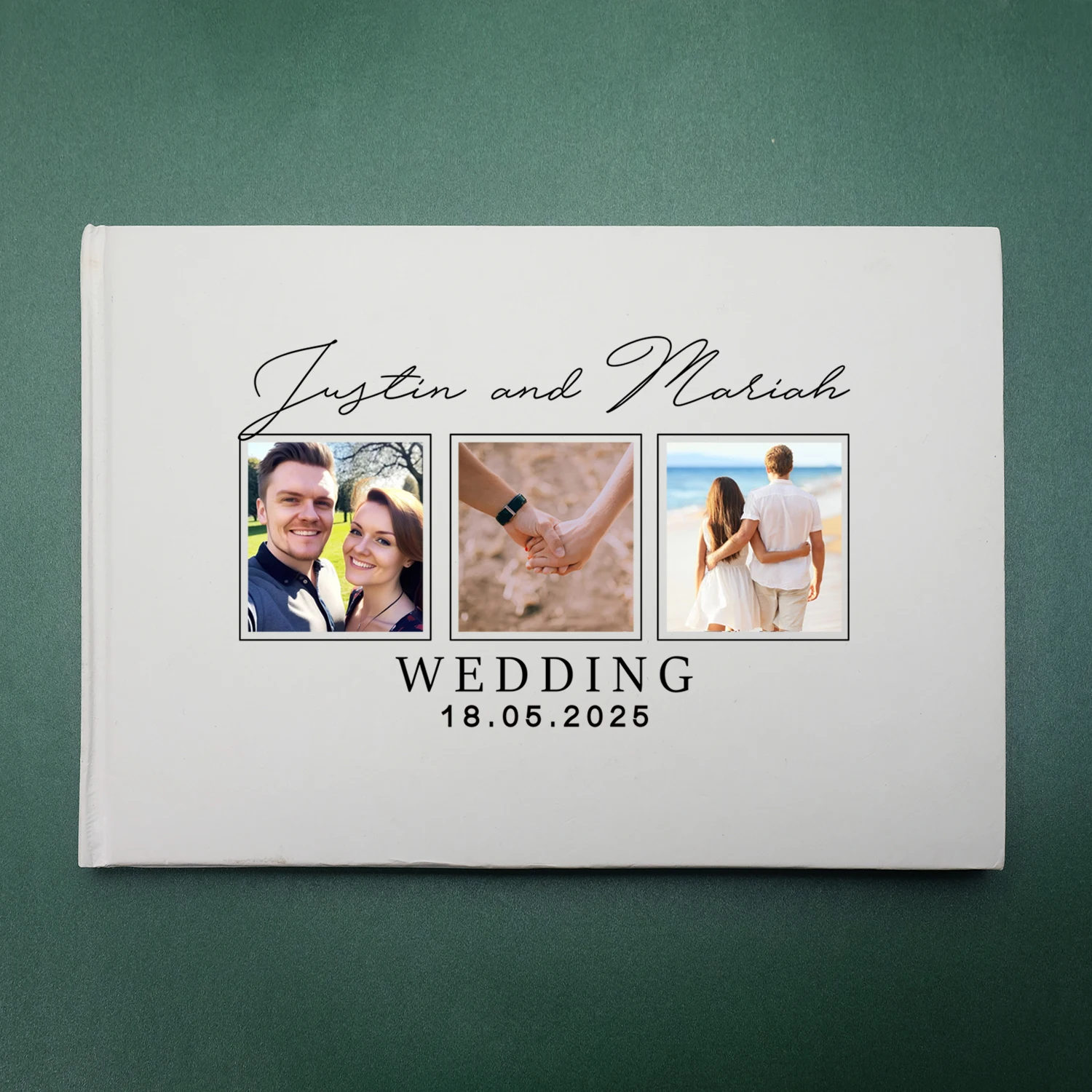 

Custom Wedding Guest Book Personalized Your Photo Guestbook White Signature Signing Book Engagement Anniversary Birthday Party