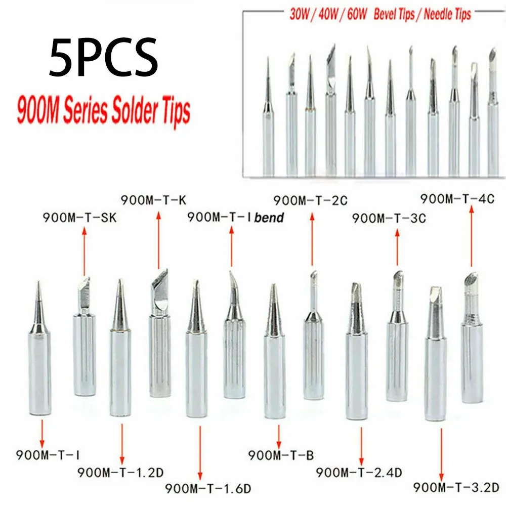 5pc 900M-T Copper Soldering Iron Tips Lead-Free Welding Solder Head BGA Solderig Station Tools IS/I/B/K/SK/2.4D/3.2D/1C/2C/3C/4C
5pc 900M-T Copper Soldering Iron Tips Lead-Free Welding Solder Head BGA Solderig Station Tools IS/I/B/K/SK/2.4D/3.2D/1C/2C/3C/4C