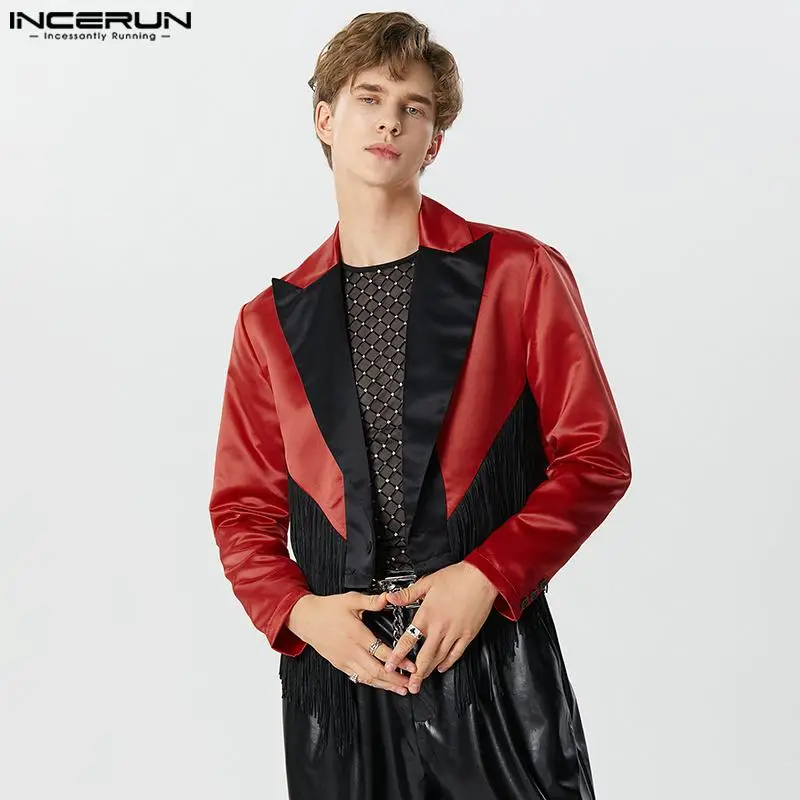 INCERUN Men Blazer Patchwork Tassel Lapel Long Sleeve One Button Casual Suits Autumn 2023 Streetwear Fashion Crop Coats S-5XL
INCERUN Men Blazer Patchwork Tassel Lapel Long Sleeve One Button Casual Suits Autumn 2023 Streetwear Fashion Crop Coats S-5XL