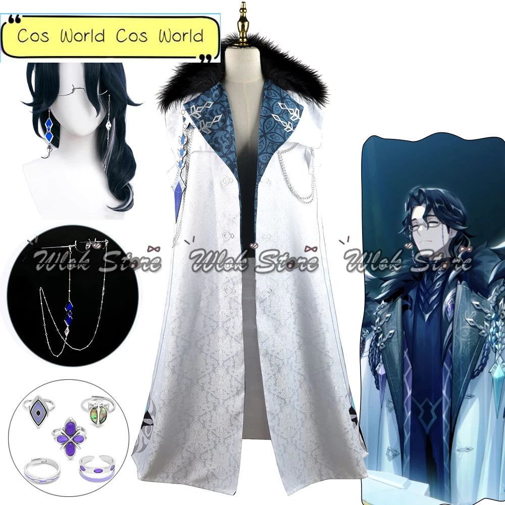 Genshin Impact Regrator Pantalone Cosplay Cloak Coat Dark Blue Wig Glasses Rings Men Halloween Party Carnival Roleplay Outfits
Genshin Impact Regrator Pantalone Cosplay Cloak Coat Dark Blue Wig Glasses Rings Men Halloween Party Carnival Roleplay Outfits