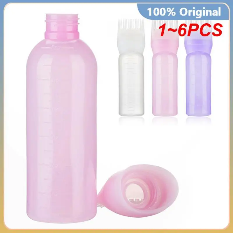 

1~6PCS 120ml Hair Dye Refillable Bottle Applicator Comb Multicolor Plastic Dispensing Salon Oil Hair Coloring Hairdressing