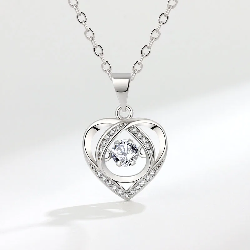 KOFSAC Shiny Dancing Crystal CZ Heart Pendant For Women Silver 925 Jewelry Romantic Luxury Necklace Lady Valentine's Day Gift
KOFSAC Shiny Dancing Crystal CZ Heart Pendant For Women Silver 925 Jewelry Romantic Luxury Necklace Lady Valentine's Day Gift
