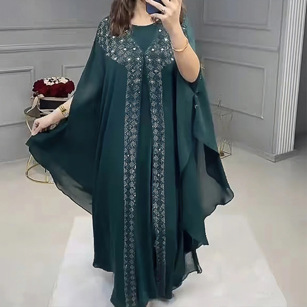Luxury Abayas Summer African Long Dresses for Women Elegant Pearl Chiffon Loose Abaya Boubou Robe African Party Evening Clothes
Luxury Abayas Summer African Long Dresses for Women Elegant Pearl Chiffon Loose Abaya Boubou Robe African Party Evening Clothes