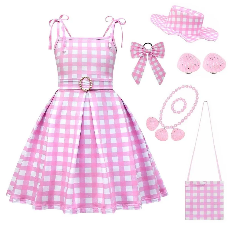 New pink plaid suspender girl princess dress for children's movie role-playing Halloween costume girl wedding party bow dress
New pink plaid suspender girl princess dress for children's movie role-playing Halloween costume girl wedding party bow dress