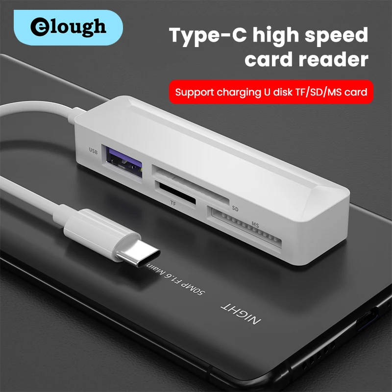 Elough 4 in 1 Card Reader High Speed USB Type C Adapter For IOS To SD TF MS Memory CardReader Adapter For PC Laptop Accessories
Elough 4 in 1 Card Reader High Speed USB Type C Adapter For IOS To SD TF MS Memory CardReader Adapter For PC Laptop Accessories