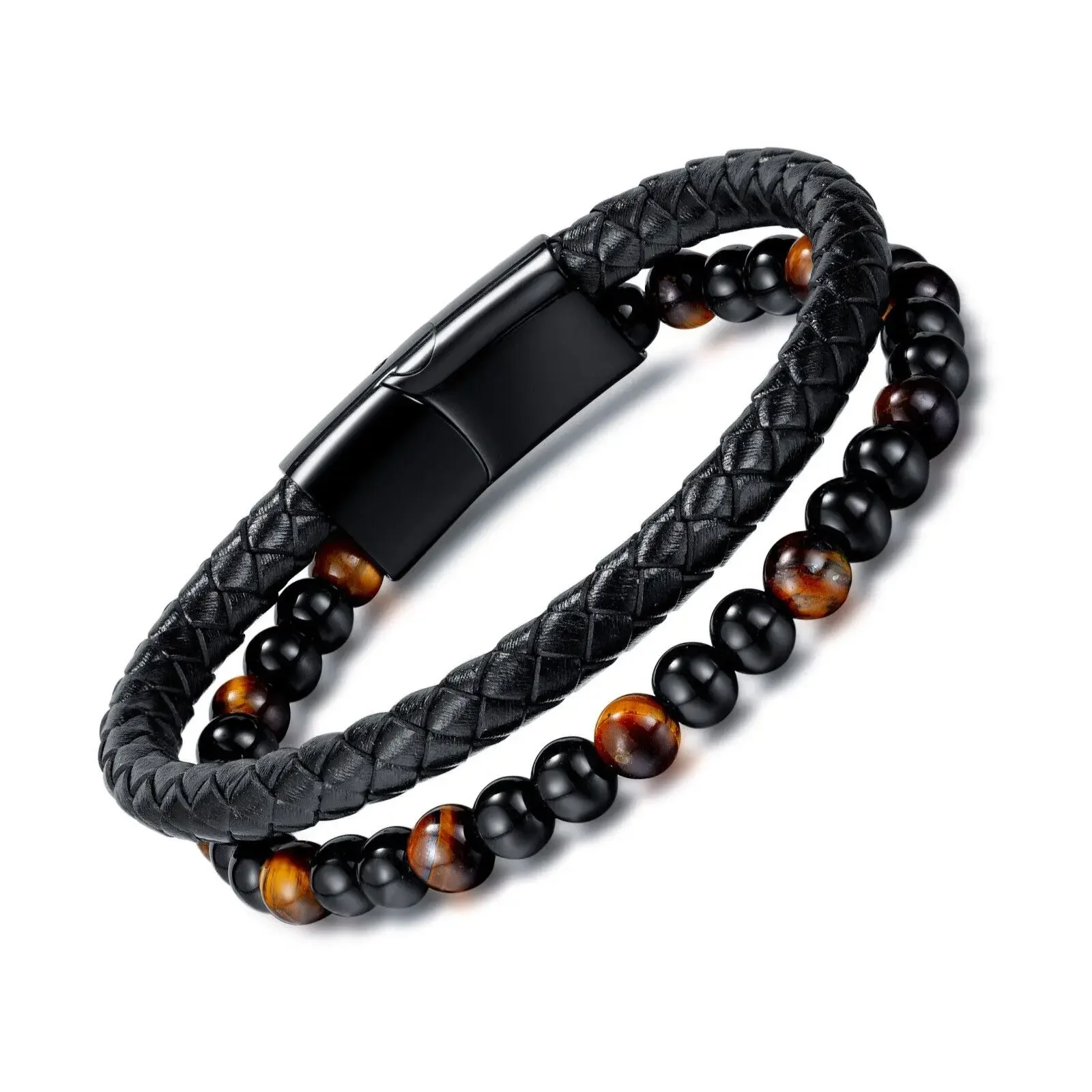 CHUANGCHENG Handmade Double-Layer Beaded Cuff Bracelet Hand-Wovan Leather Bangle
CHUANGCHENG Handmade Double-Layer Beaded Cuff Bracelet Hand-Wovan Leather Bangle
