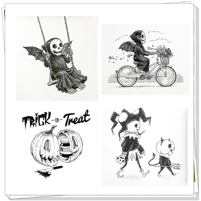

10*10cm Clear Stamps 2022 New DIY Halloween Scrapbooking Paper Making Witch Pumpkin No Dies Embossing Craft Card