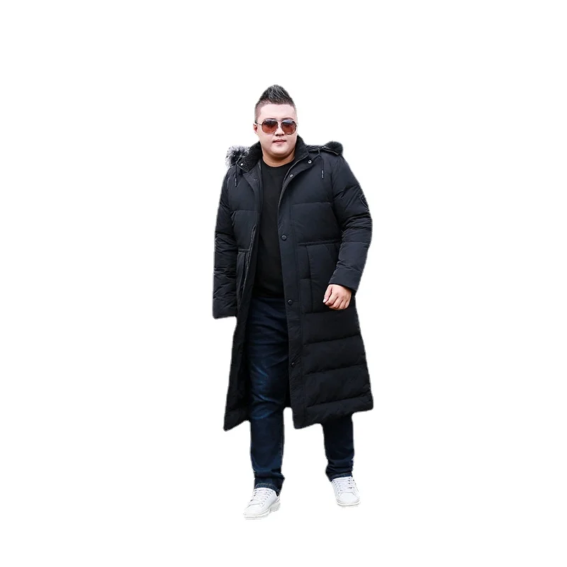 

New Fashion X-long Super Large Men Fox Fur Collar Coat Extra Large Thicker Down Jacket High Quality Plus Size M-11XL12XL13XL14XL